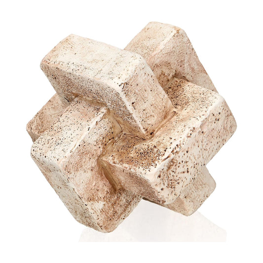 3 Link Knot Decor Dia Hand Carved Decorative Knot Brown Resin Chain Link Decor / Natural / 5 Inch