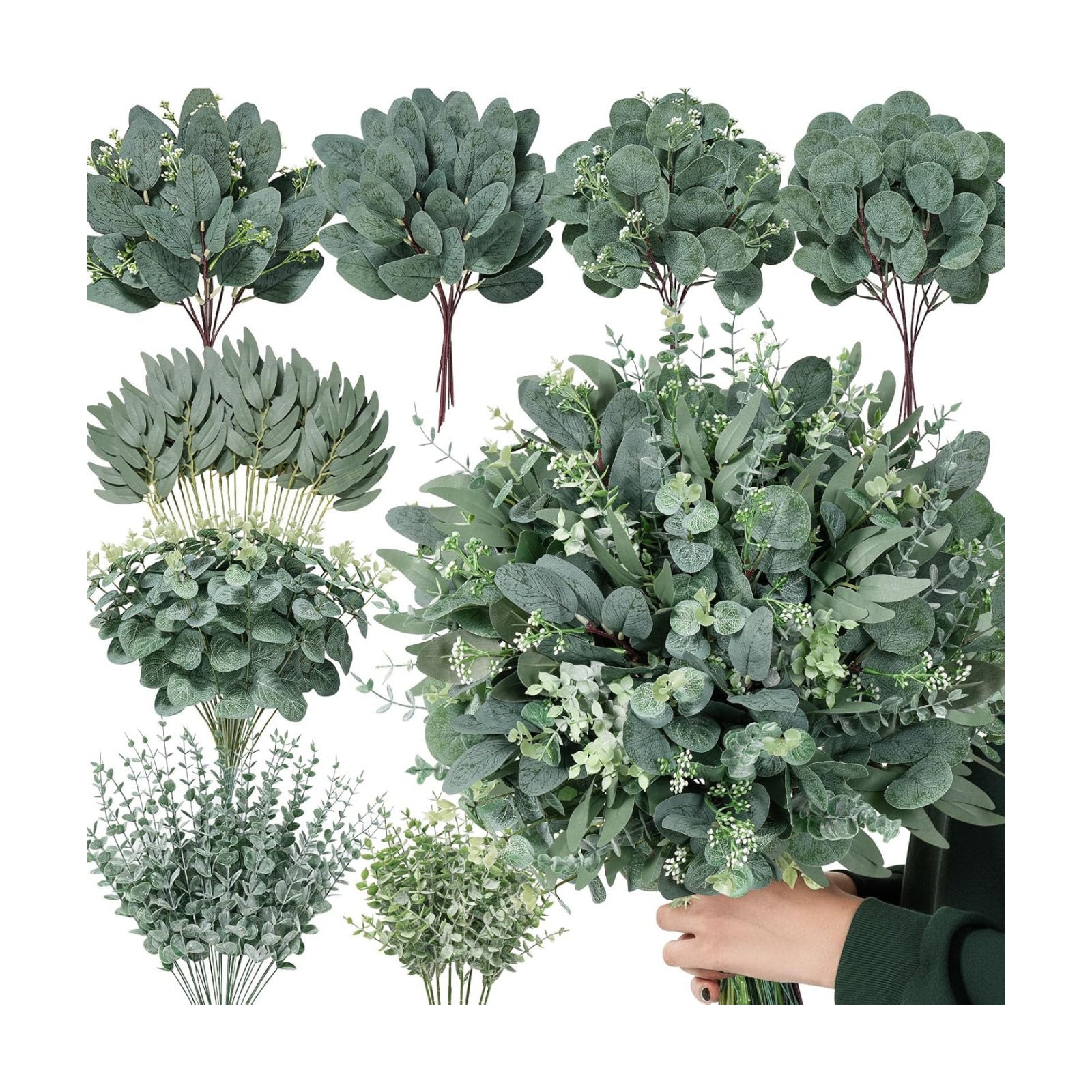 Artificial Greenery Dollar Eucalyptus / Attractive Eucalyptus Leaves Stems / Silver / Set of 130