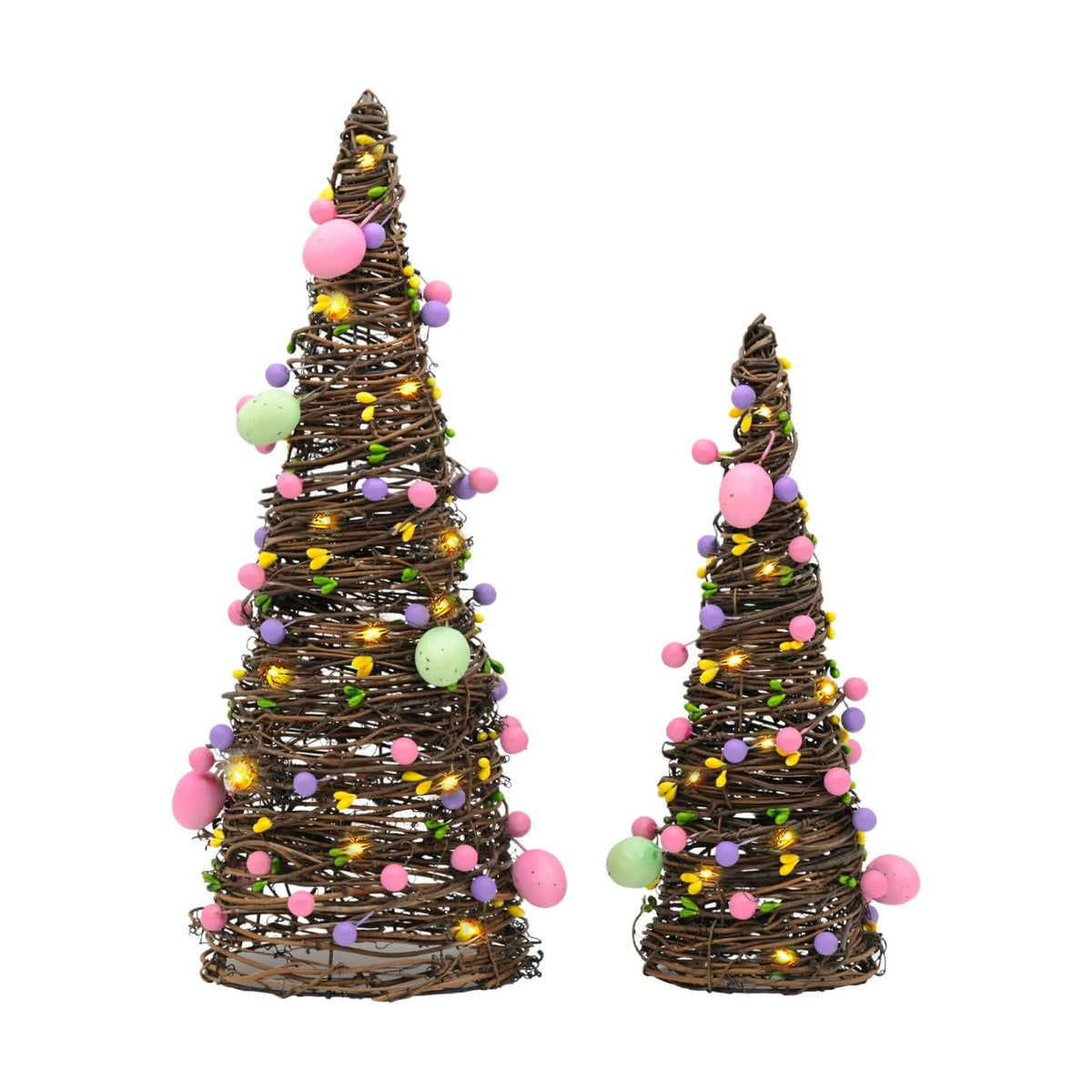 Easter Rattan Table Trees Decor Lighted Easter Decorations