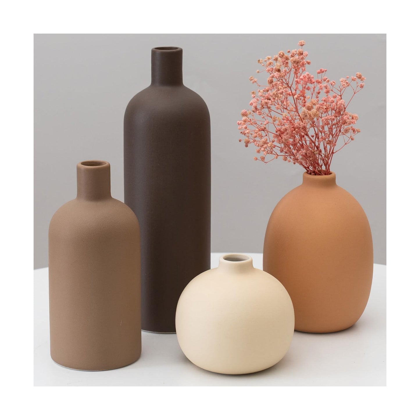Neutral Ceramic Vase / Neutral Mix / Set of 4