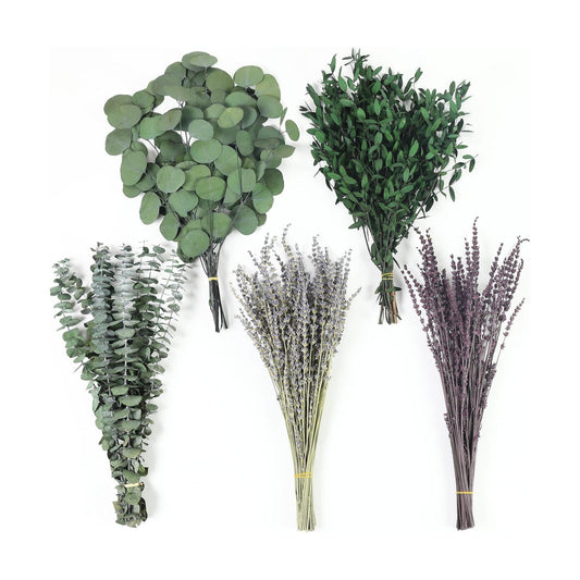 120+ Pcs Mixed Dried Eucalyptus & Lavender Flowers for Shower / Natural