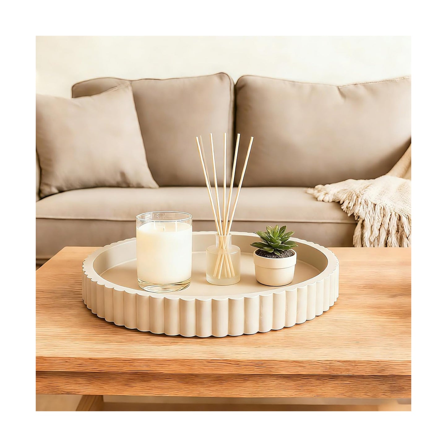 Resin Modern Table Centerpieces Decorative Trays / Gray