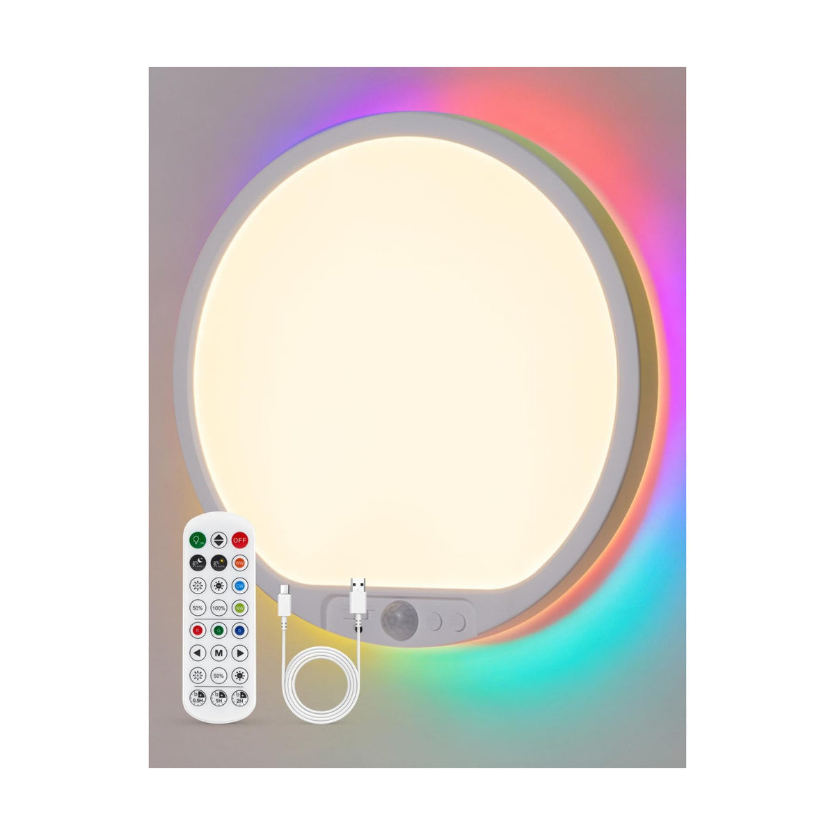Rechargeable Battery Operated Ceiling Light for Shower Inside Wireless, 80 Day Battery Life Powered 11.8Inch Bright