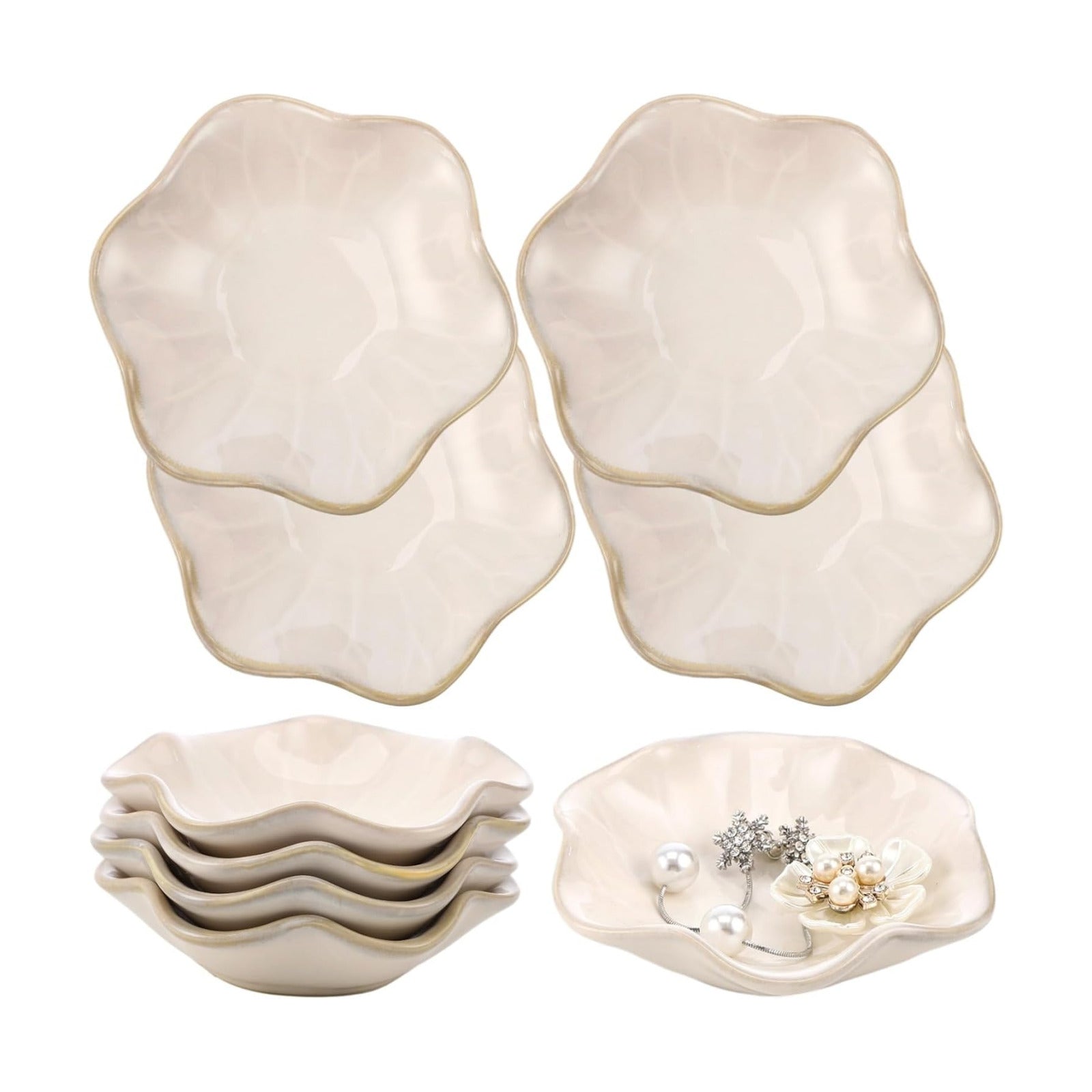 Small Trinket Trays / White / Set of 9