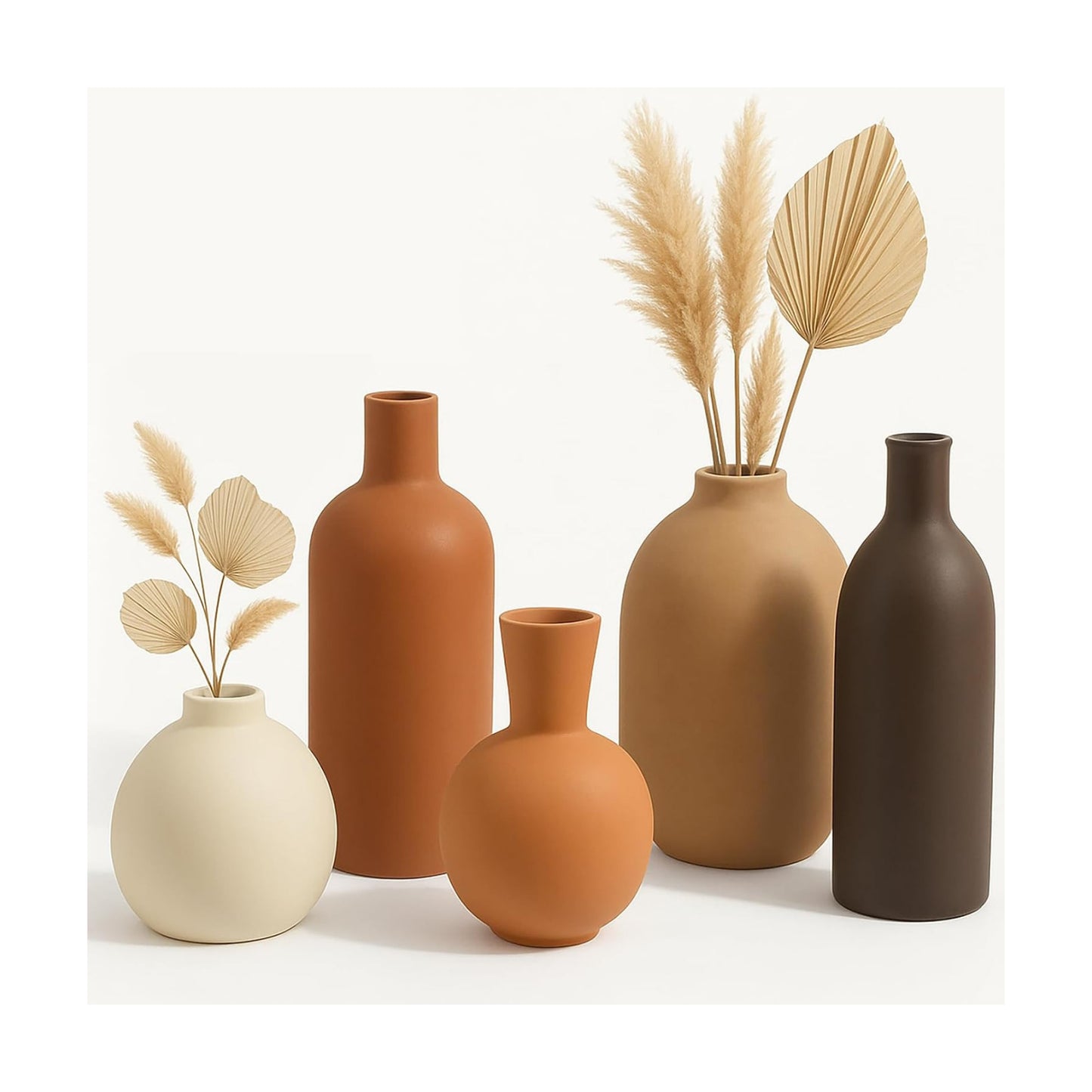 Neutral Ceramic Vase Set / Natural