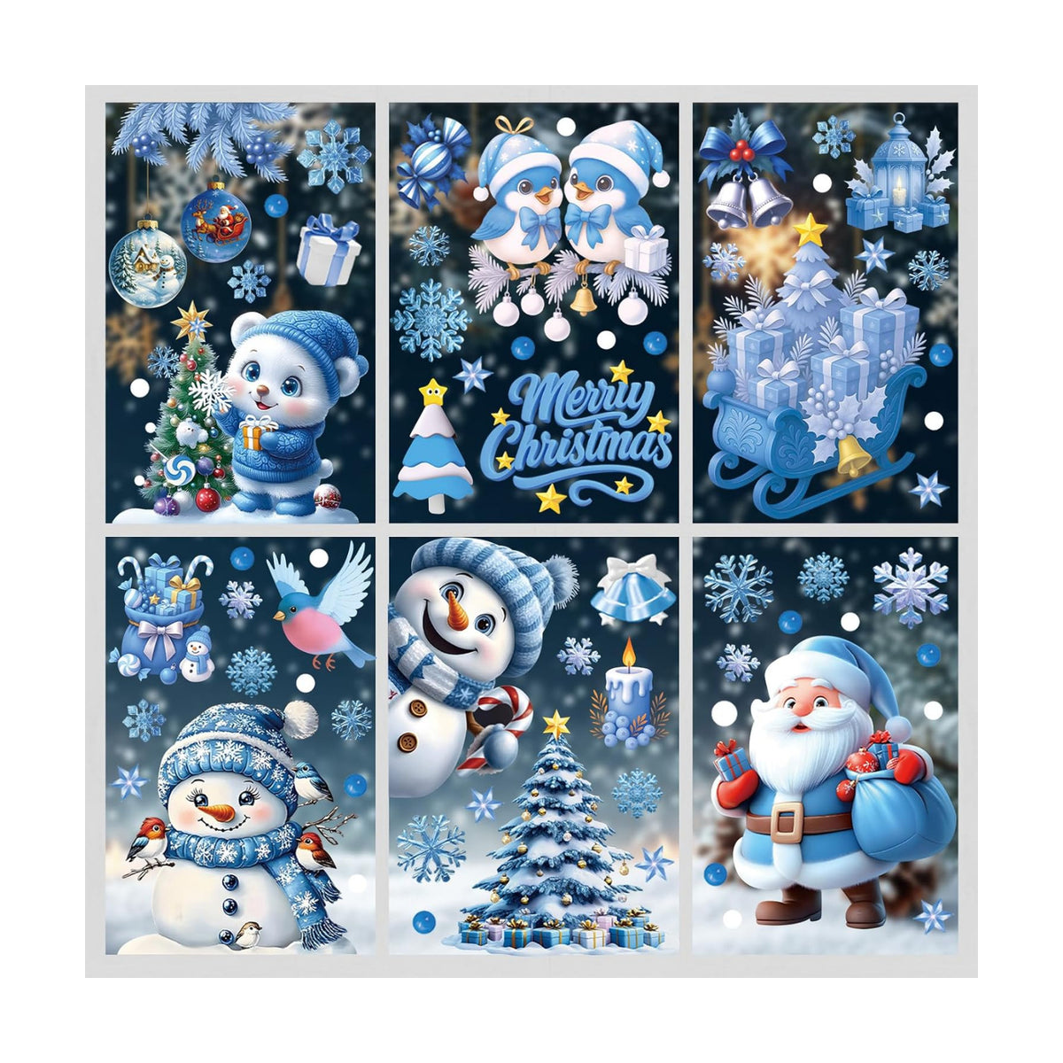231PCS Christmas Window Clings for Glass, Cute Santa Claus Gingerbread Man Snowman Stickers Xmas Window Decals for Wtiner Christmas Holiday Party Home Office Classroom Decorations
