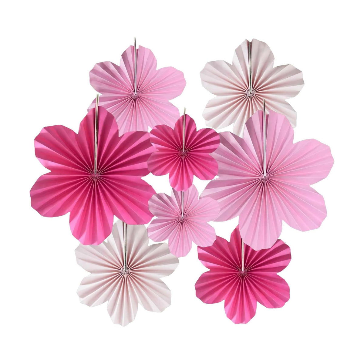 Paper Flowers Decorations for Wall Hot Pink Paper Flower Fan for Girl Party