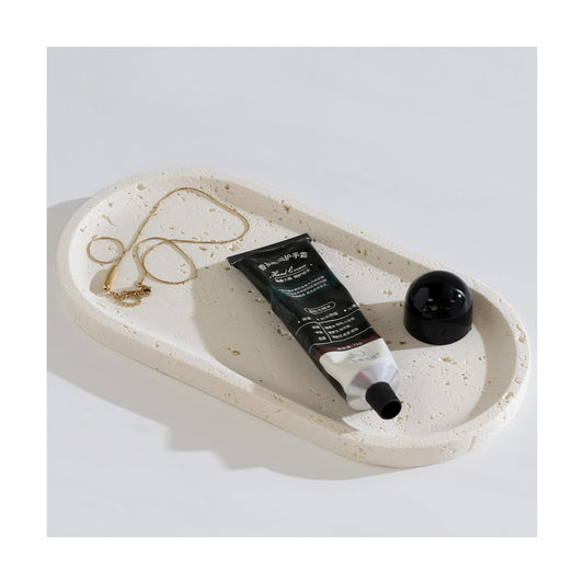 Jewelry Tray Bathtub / Off White / 10.8 x 5.4 x 0.8 / Oval