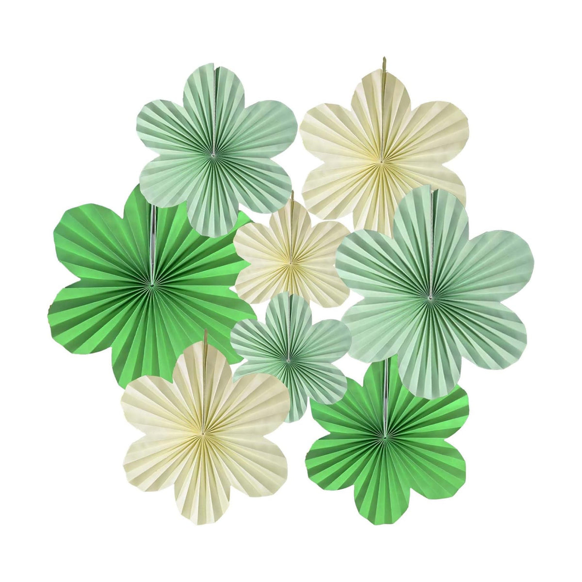 Fan Decorations for Wall Sage Green Paper Flower Fans Floral Backdrop