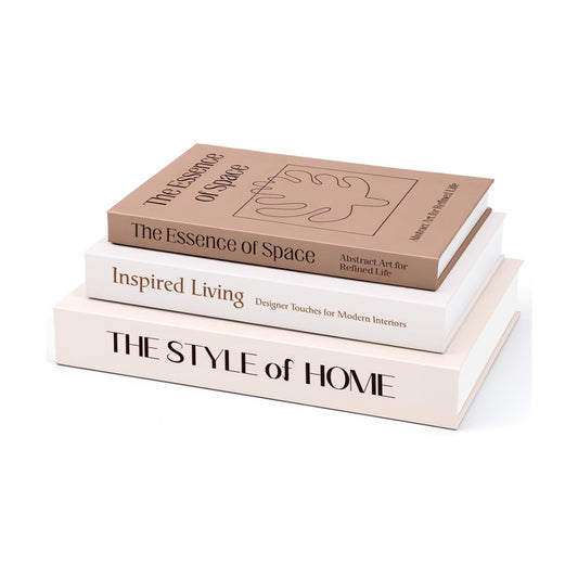 Aesthetic Decorative Books / Brown-beige-khaki / Set of 3