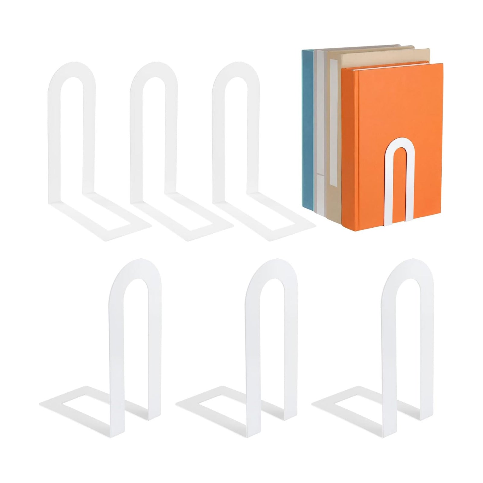 Book Ends / 5.5*3.75*2.25inch / White / Set of 6