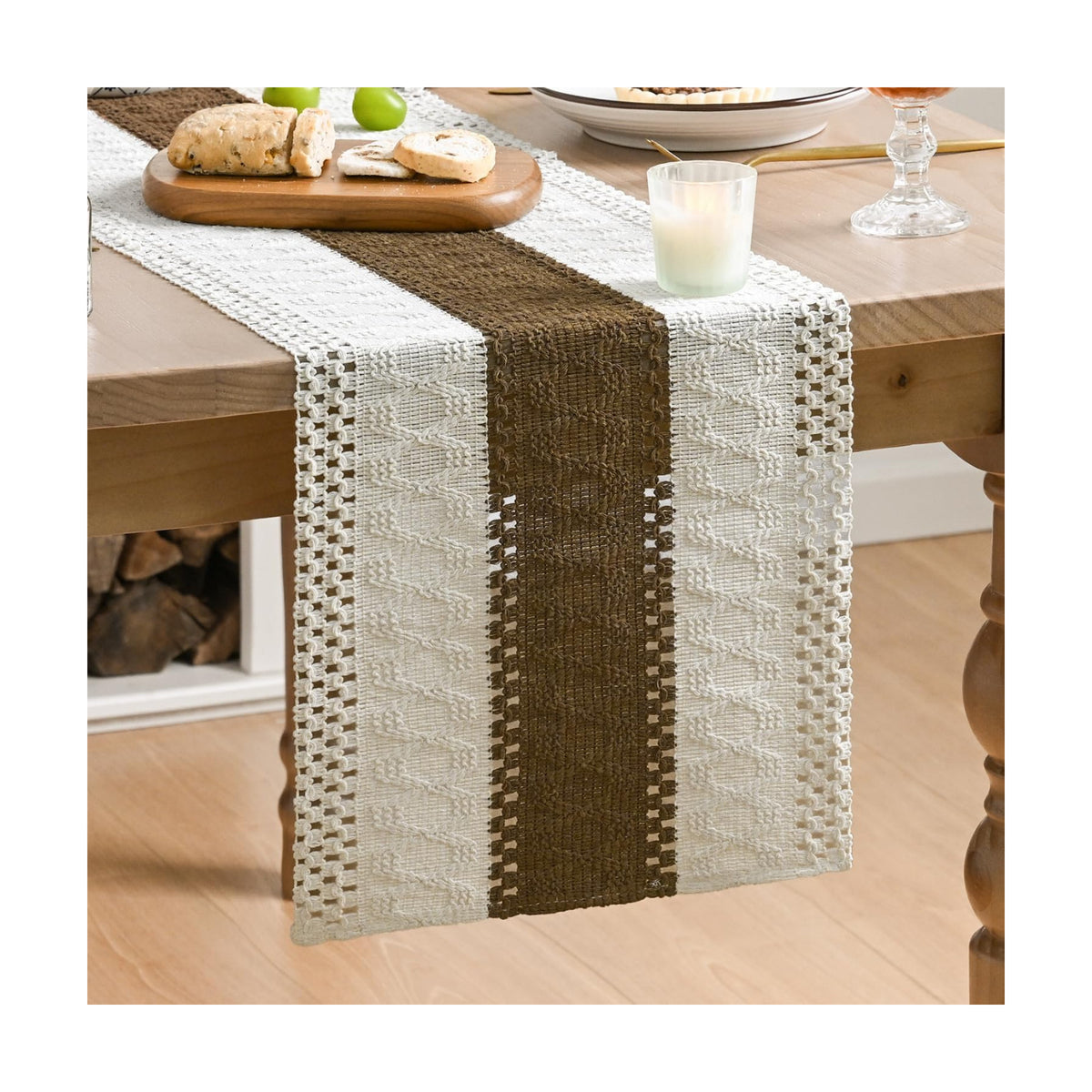 Artoid Mode Coffee Farmhouse Rustic Table Runner 12x48 Inch