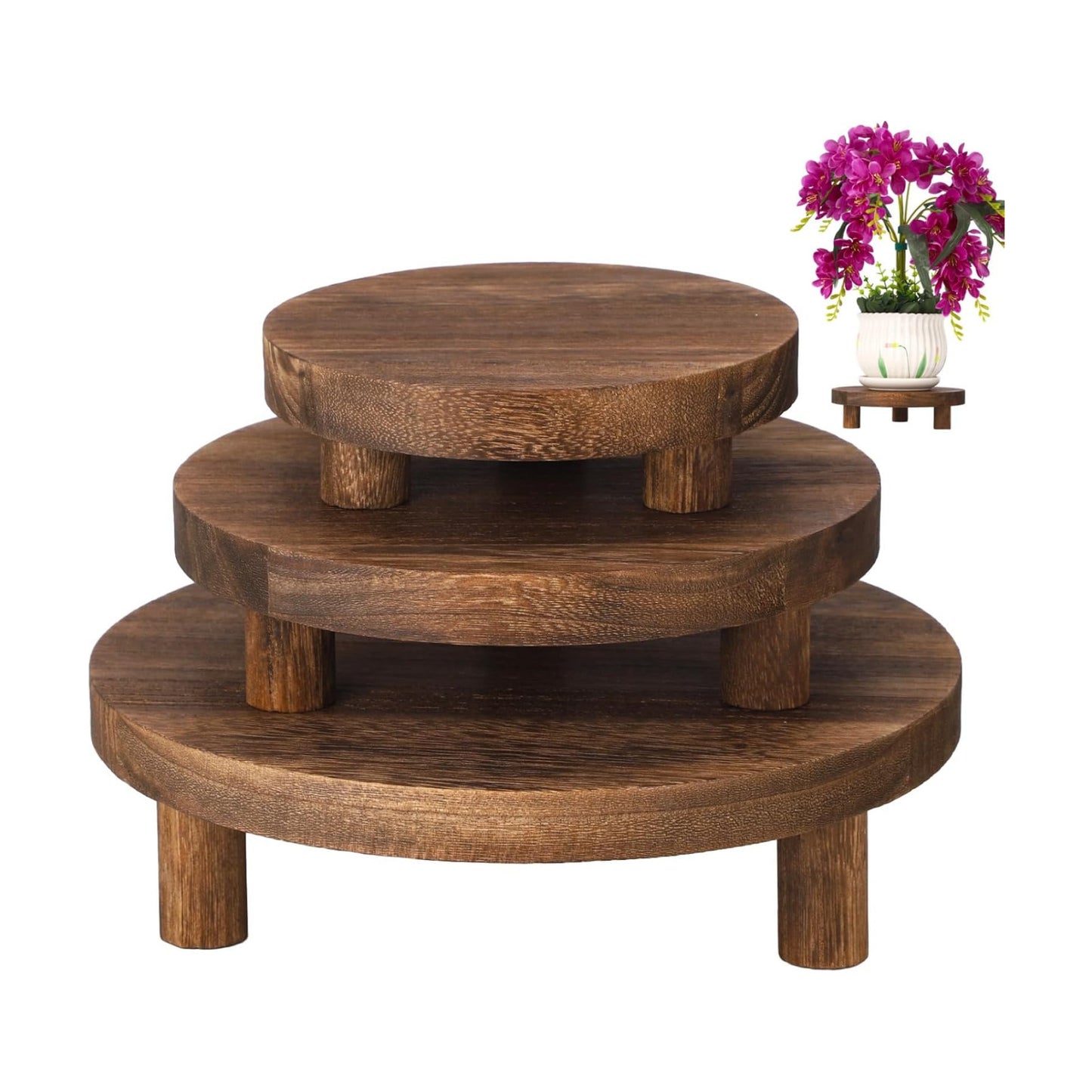 Wood Plant Stands / Set of 3