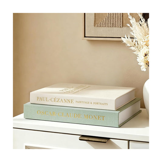 Aesthetic Decorative Books / Cezanne Sage / Set of 2