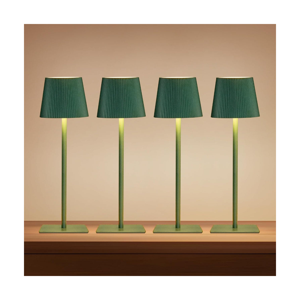 LUTEC 4 Pack Cordless Table Lamp,6000mAh Rechargeable Battery Operated Desk Lamp,Two Adjustable Heights,Waterproof