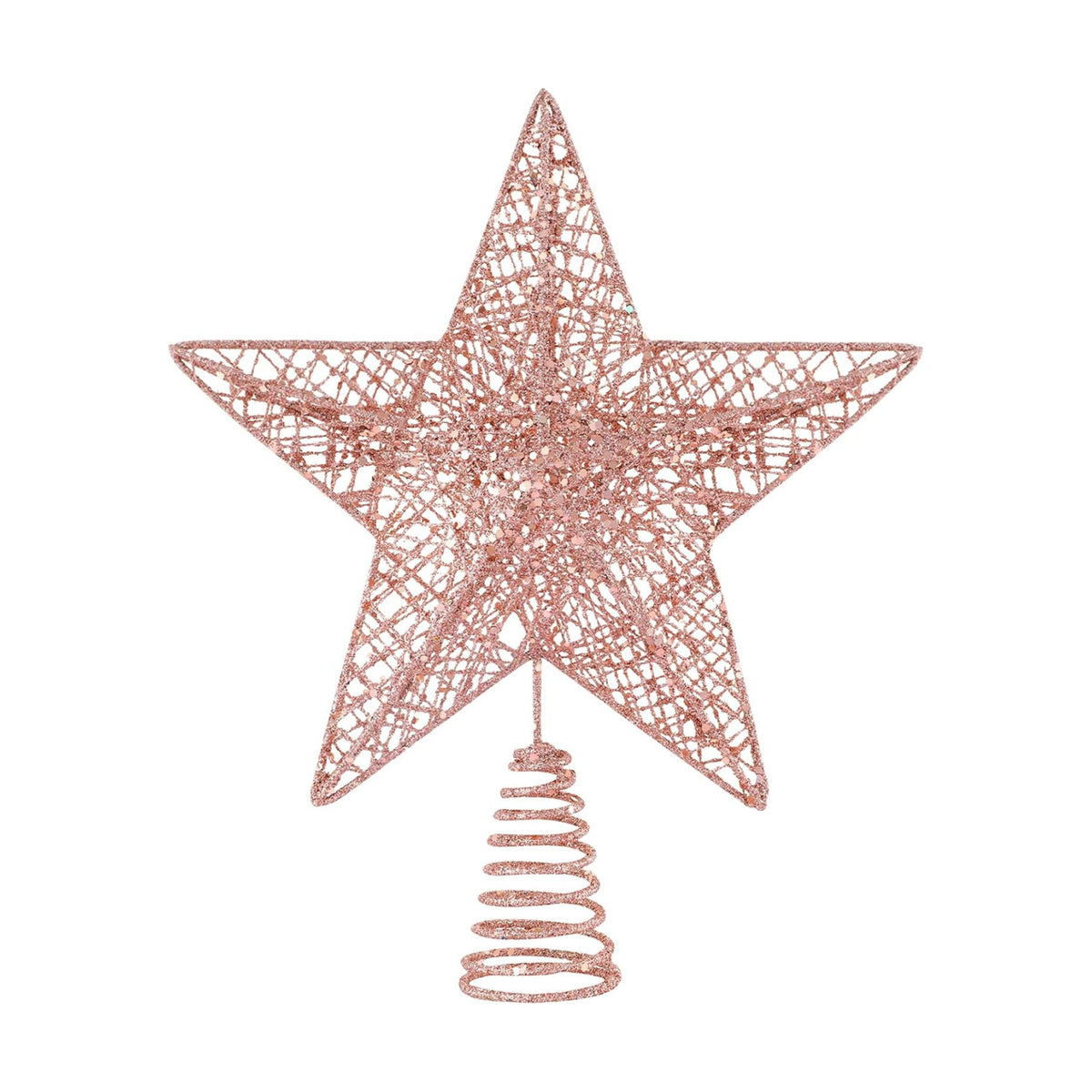 Christmas Tree Toppers Glitter Rose Gold Star for Christmas Tree Decoration