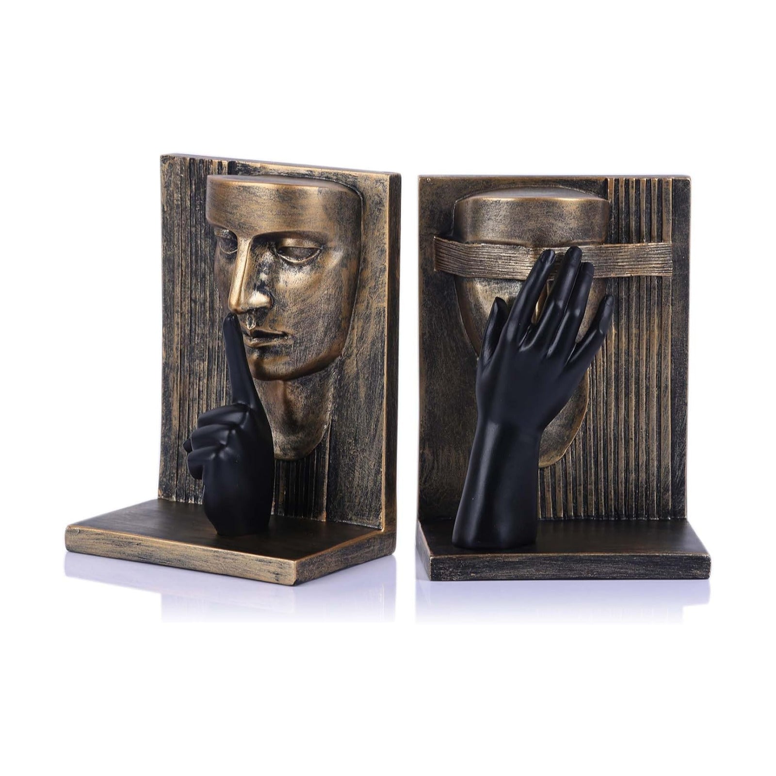 Modern Abstract Art Bookends / Bronze