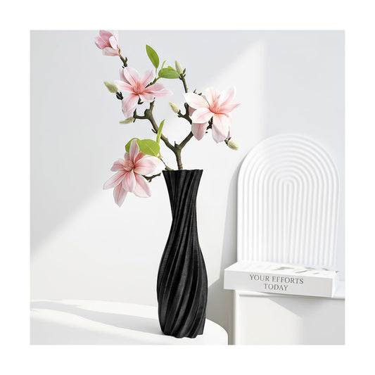 Black Ceramic Decorative Vase / Black-a, 12 Inch