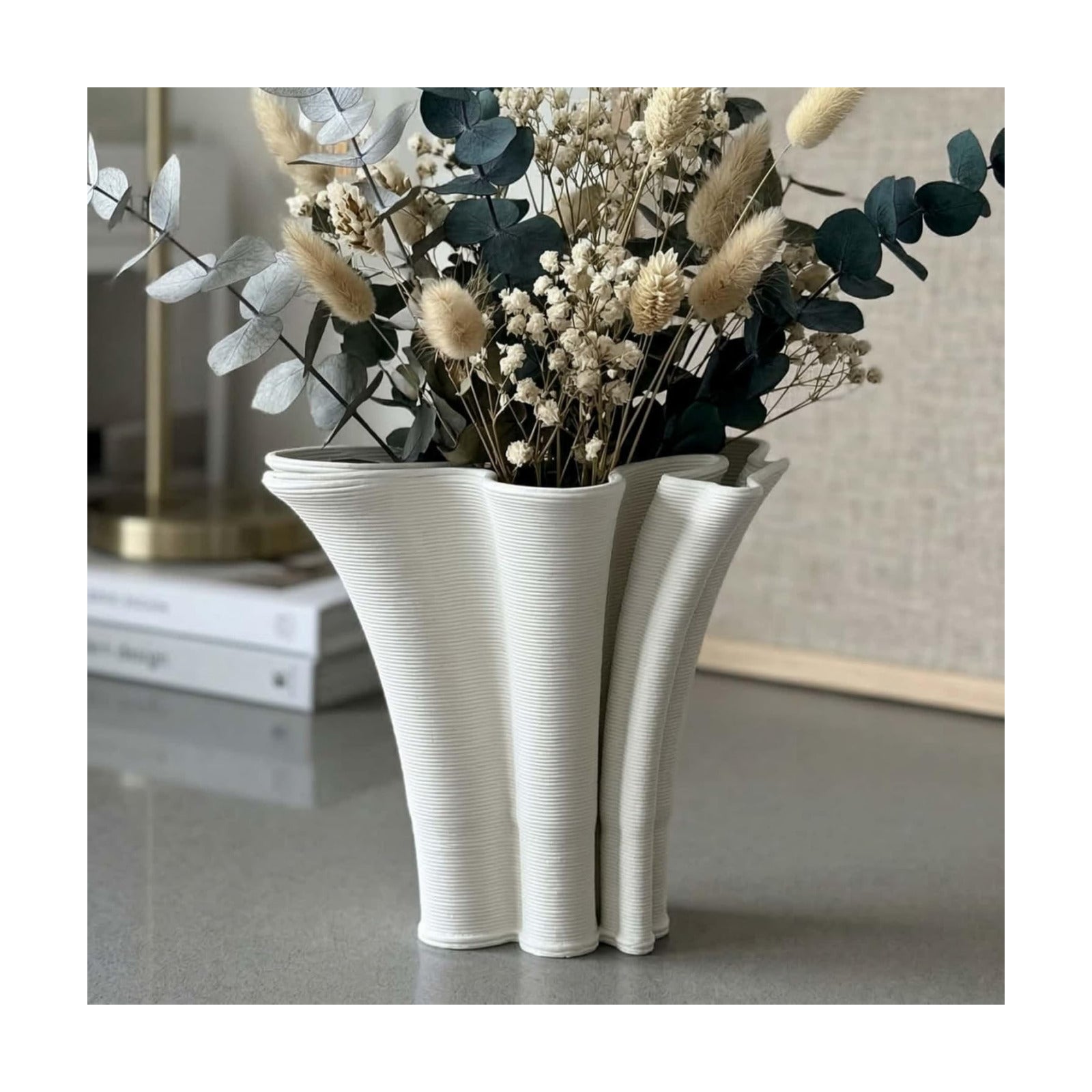 White Ceramic Vase / White-b, 5.9 Inch