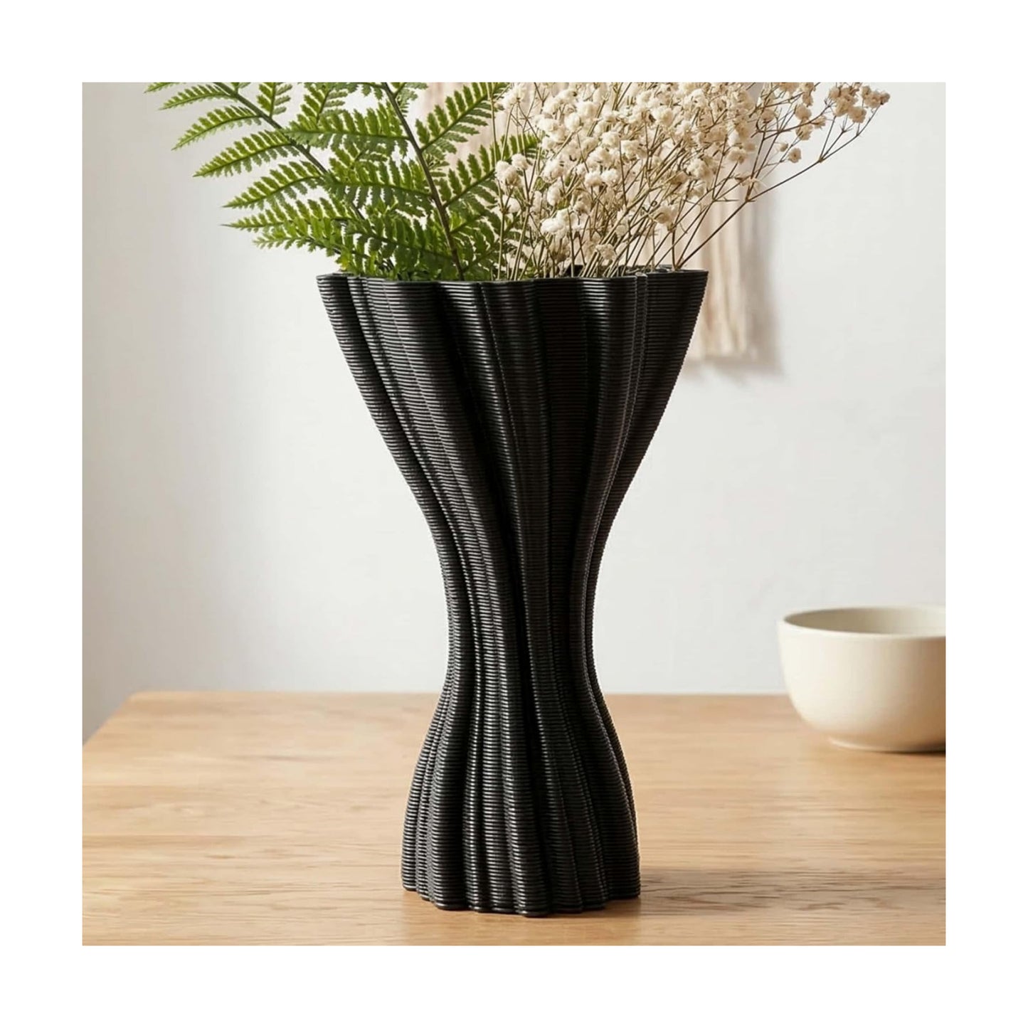 Minimalist Black Ceramic Vase / Black-a, 7.87 Inch