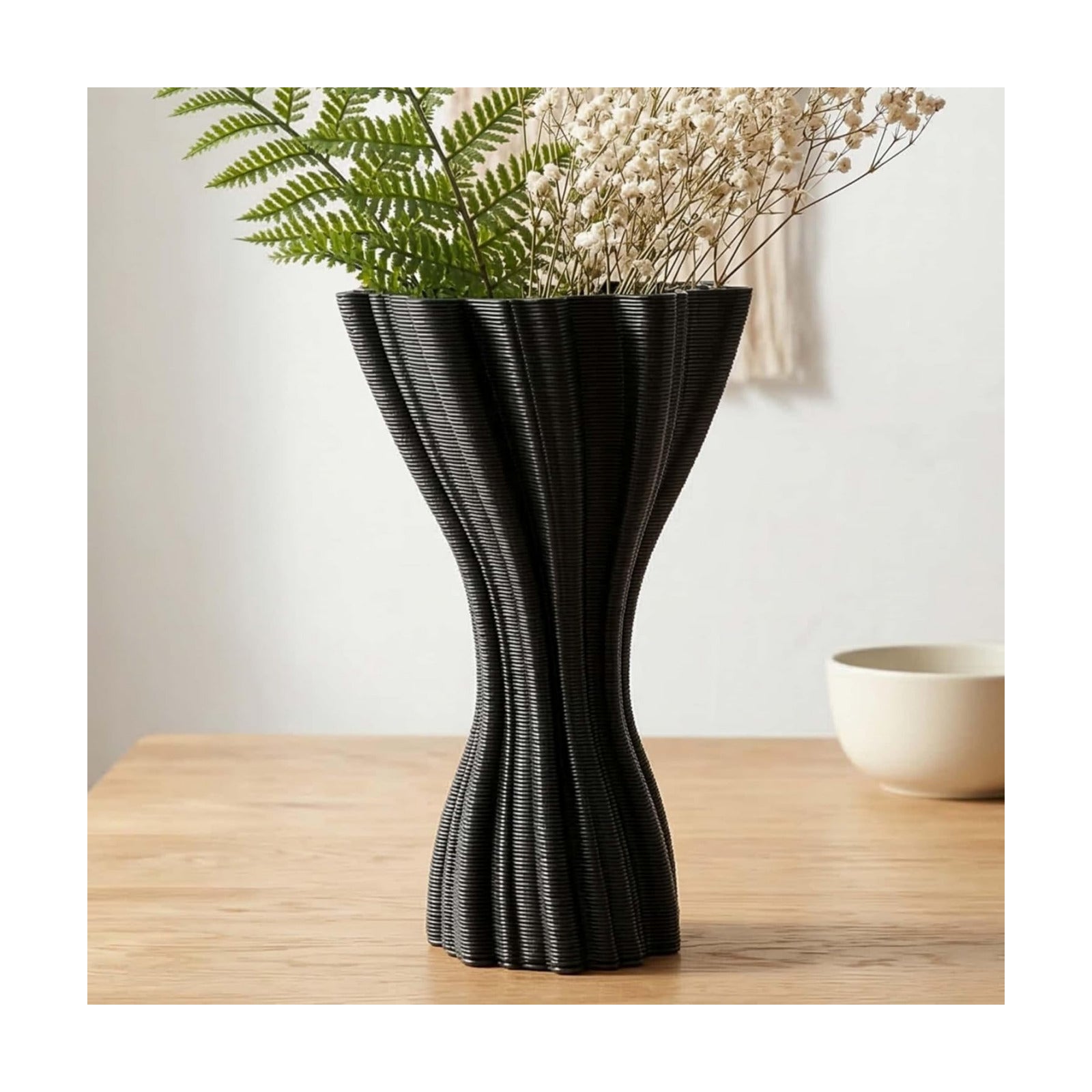 Minimalist Black Ceramic Vase / Black-a, 7.87 Inch