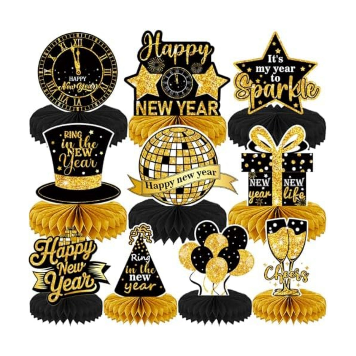 10Pcs Happy New Years Table Centerpieces Decorations 2027