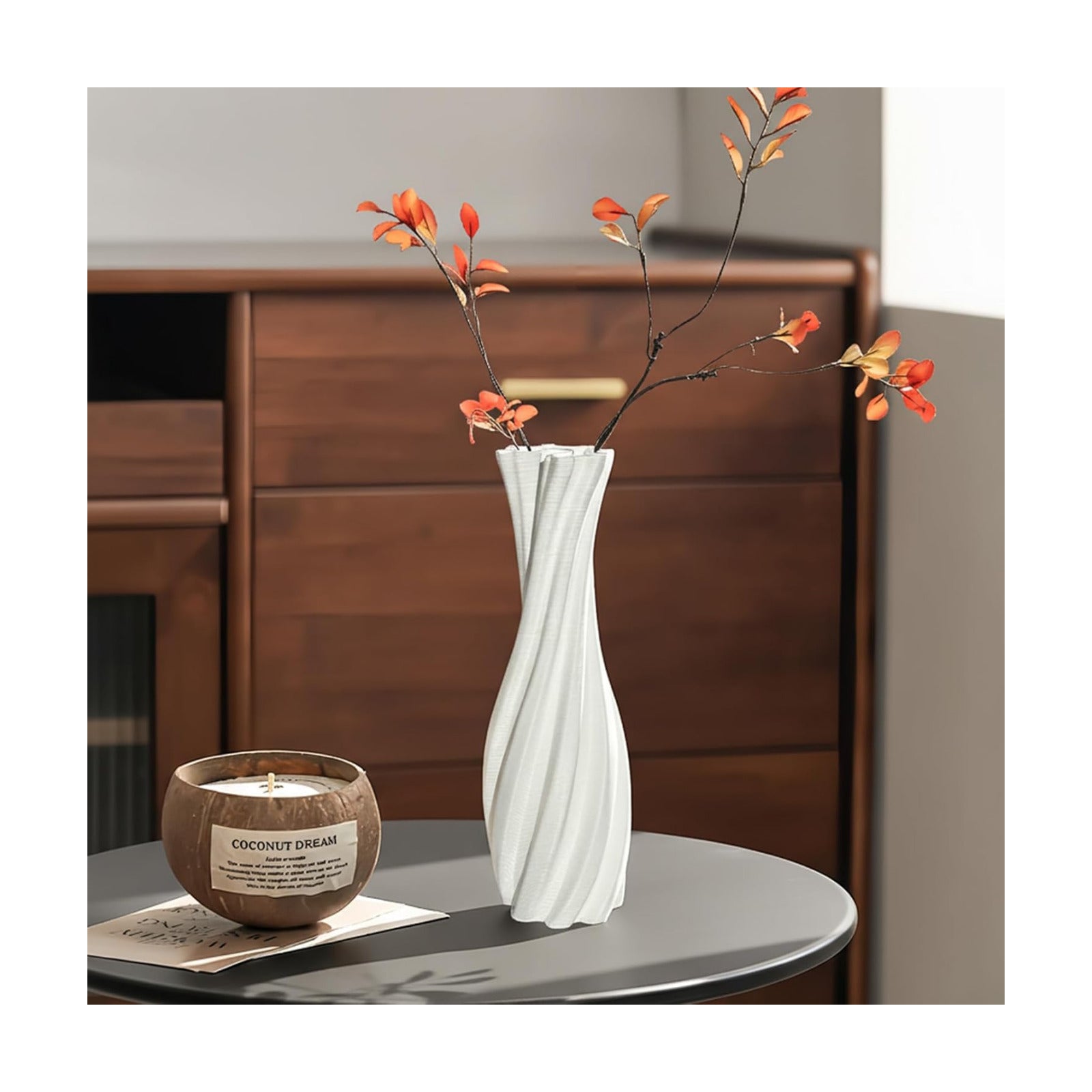 White Ceramic Decorative Vase / White-a, 12 Inch
