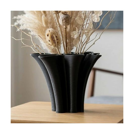 Black Ceramic Vase / Black-b, 5.9 Inch