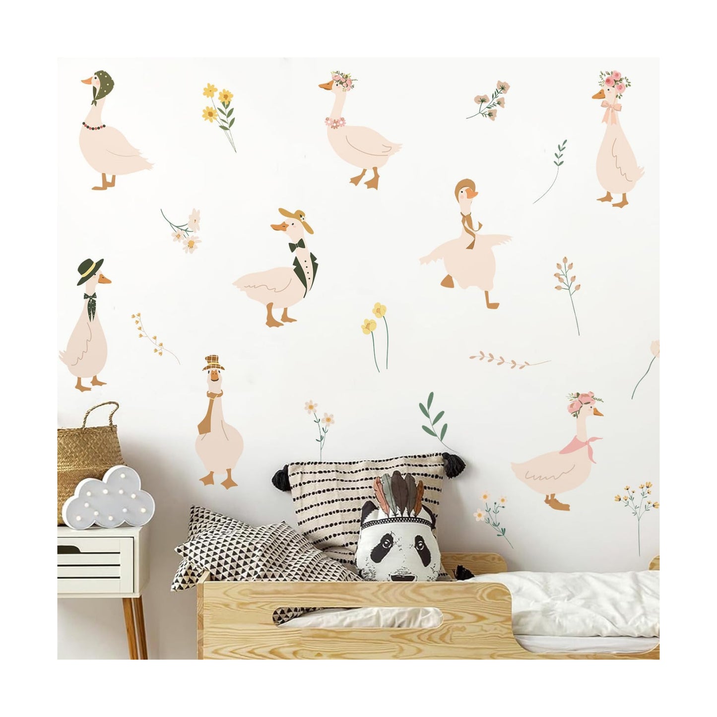Goose Wall Stickers Watercolor Geese Wall Decals Goose Birthday Decorations Peel and Stick / Boho