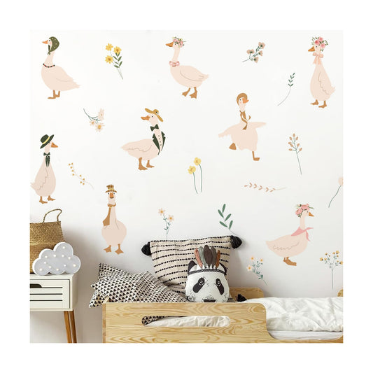 Goose Wall Stickers Watercolor Geese Wall Decals Goose Birthday Decorations Peel and Stick / Boho