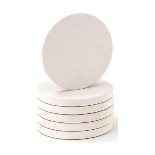 Limestone Water Absorbing Marble Coaster Set / Set of 6