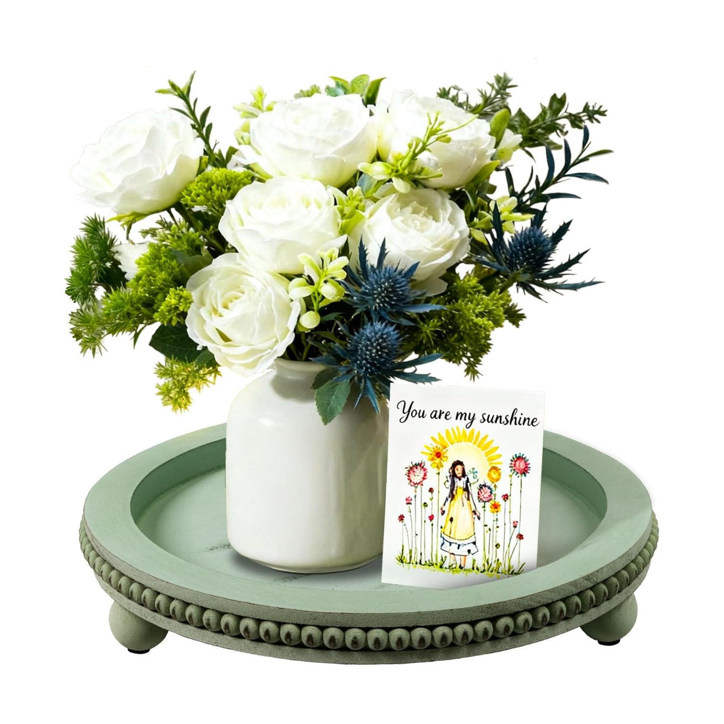 Wooden Decorative Tray / Sage Green