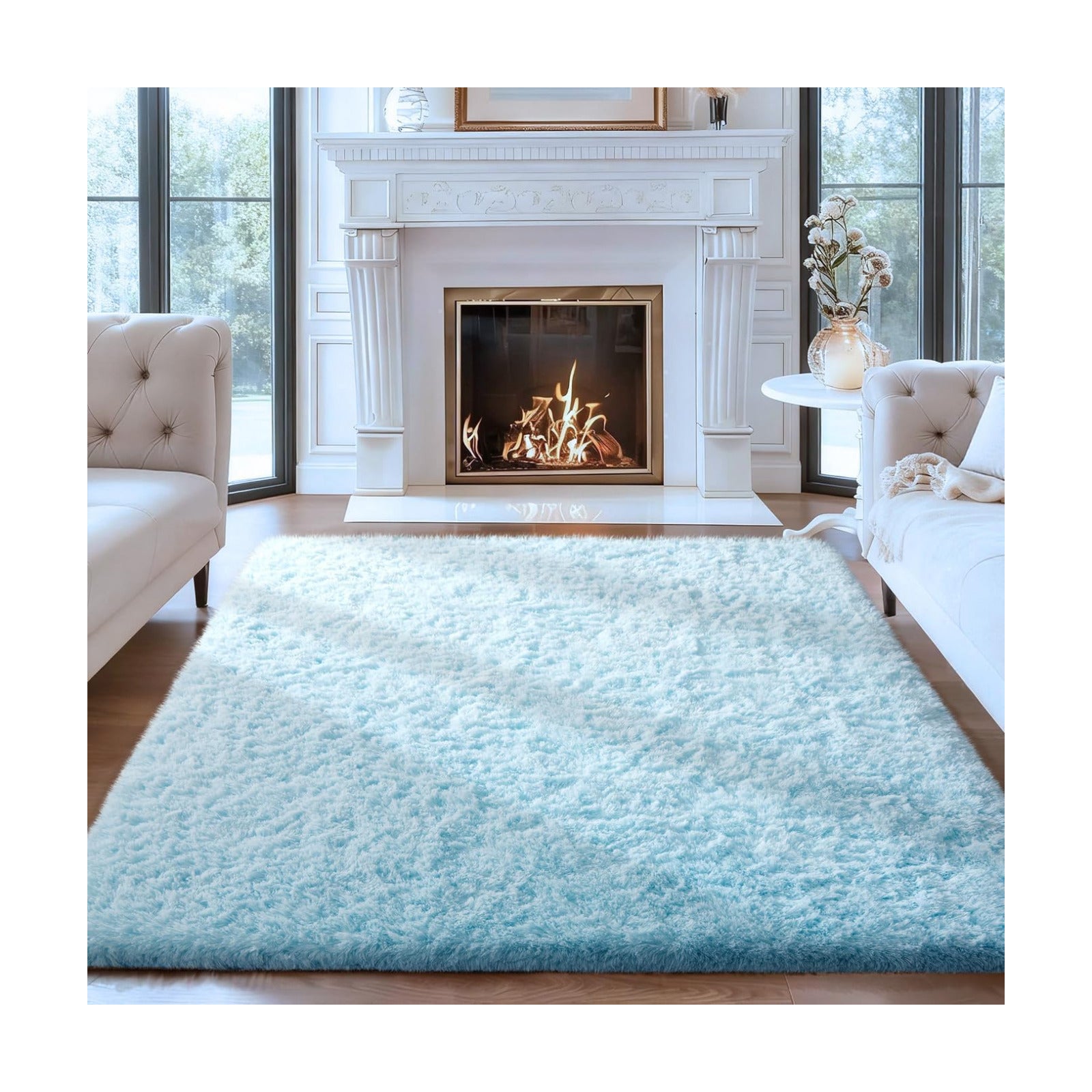 Ophanie Light Blue Rug,Boys 4x6 Rugs for Bedroom Carpet Nursery Aesthetic,Kids Playroom Area Rugs for Girls Teen Home