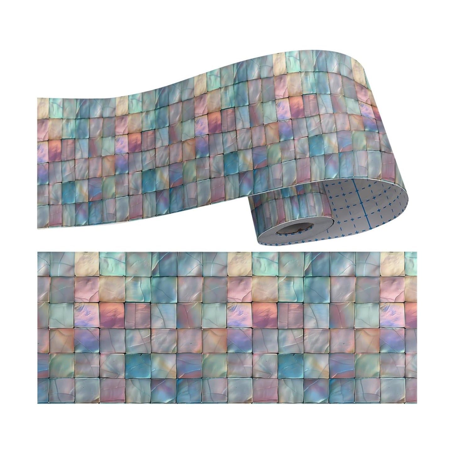 Shell Square Geometric Wallpaper Border Peel and Stick Wall Border Self / Colorful / 393 x 4
