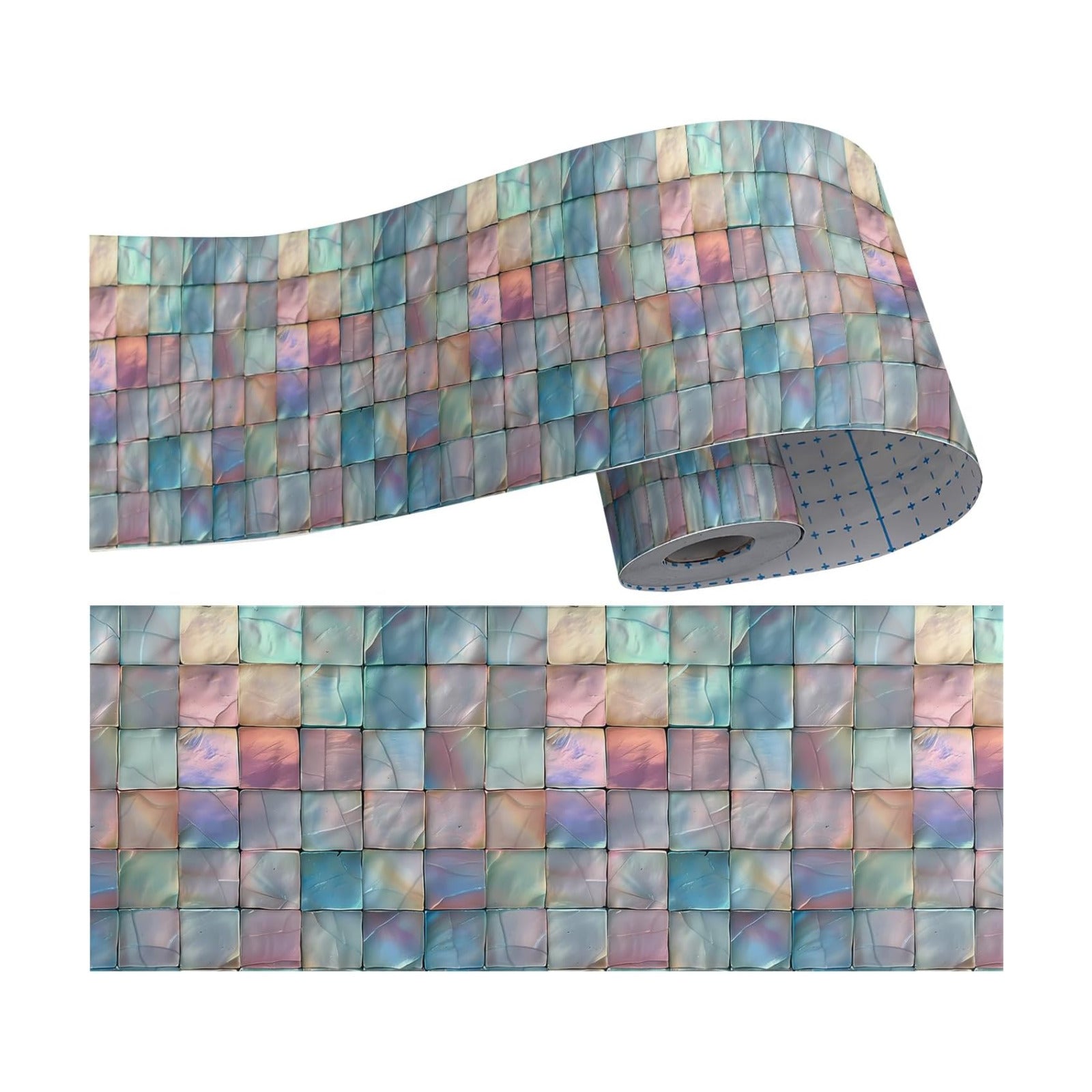Shell Square Geometric Wallpaper Border Peel and Stick Wall Border Self / Colorful / 393 x 4