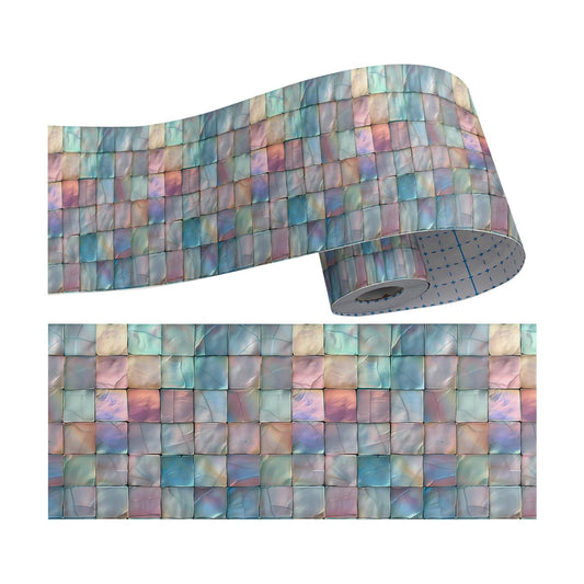 Shell Square Geometric Wallpaper Border Peel and Stick Wall Border Self / Colorful / 393 x 4