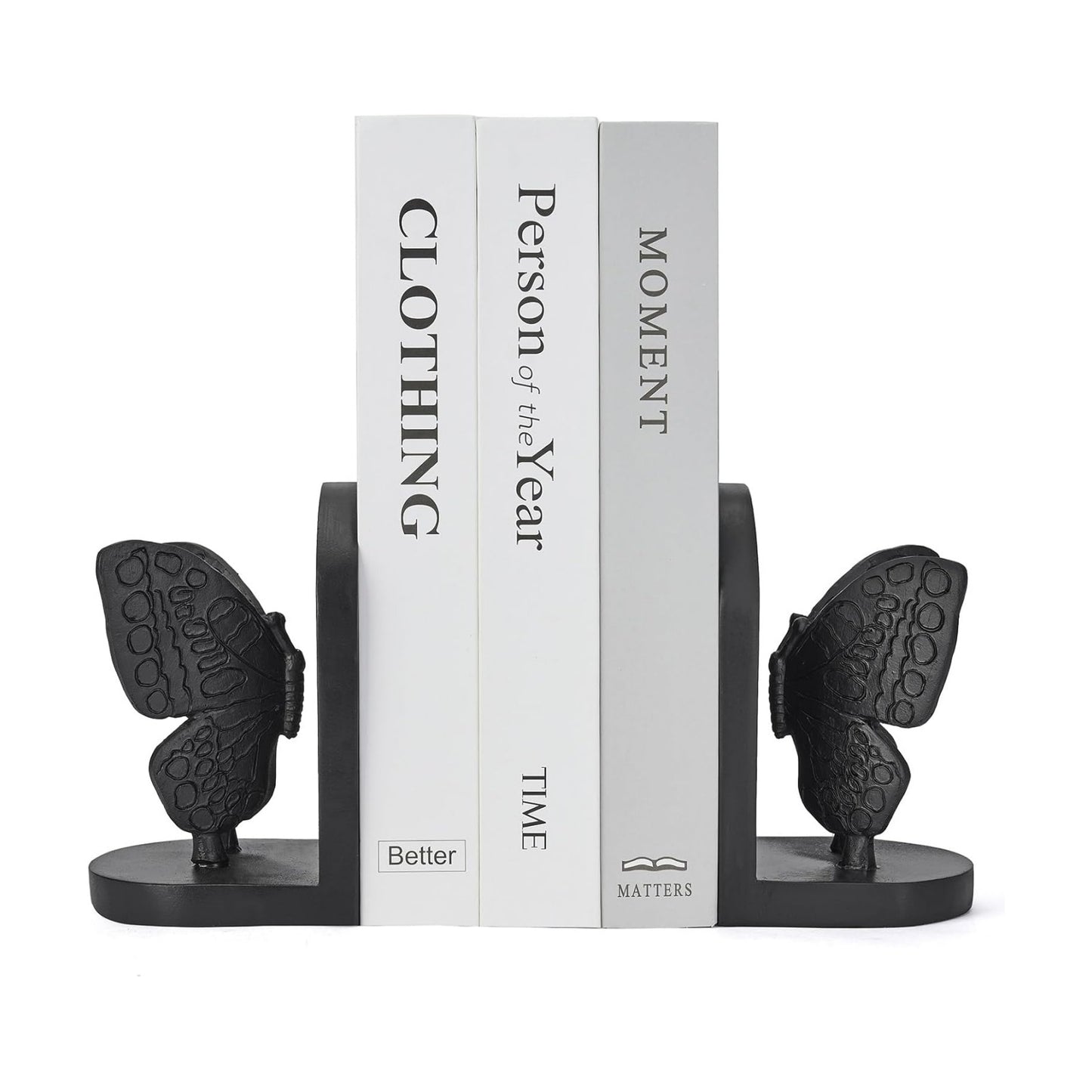 Resin Book Ends / Butterfly Bookends Black