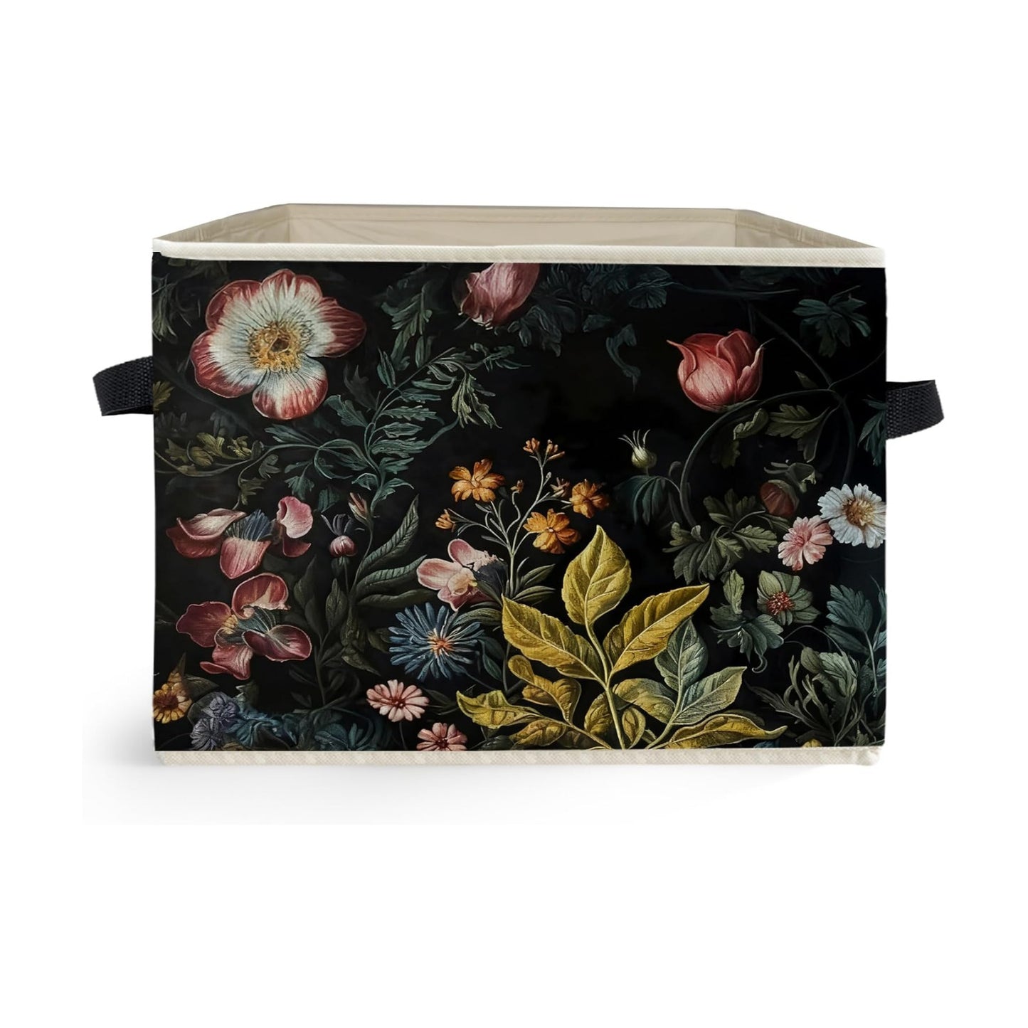 Vintage Storage Box Bins / Gothic Floral
