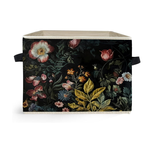 Vintage Storage Box Bins / Gothic Floral