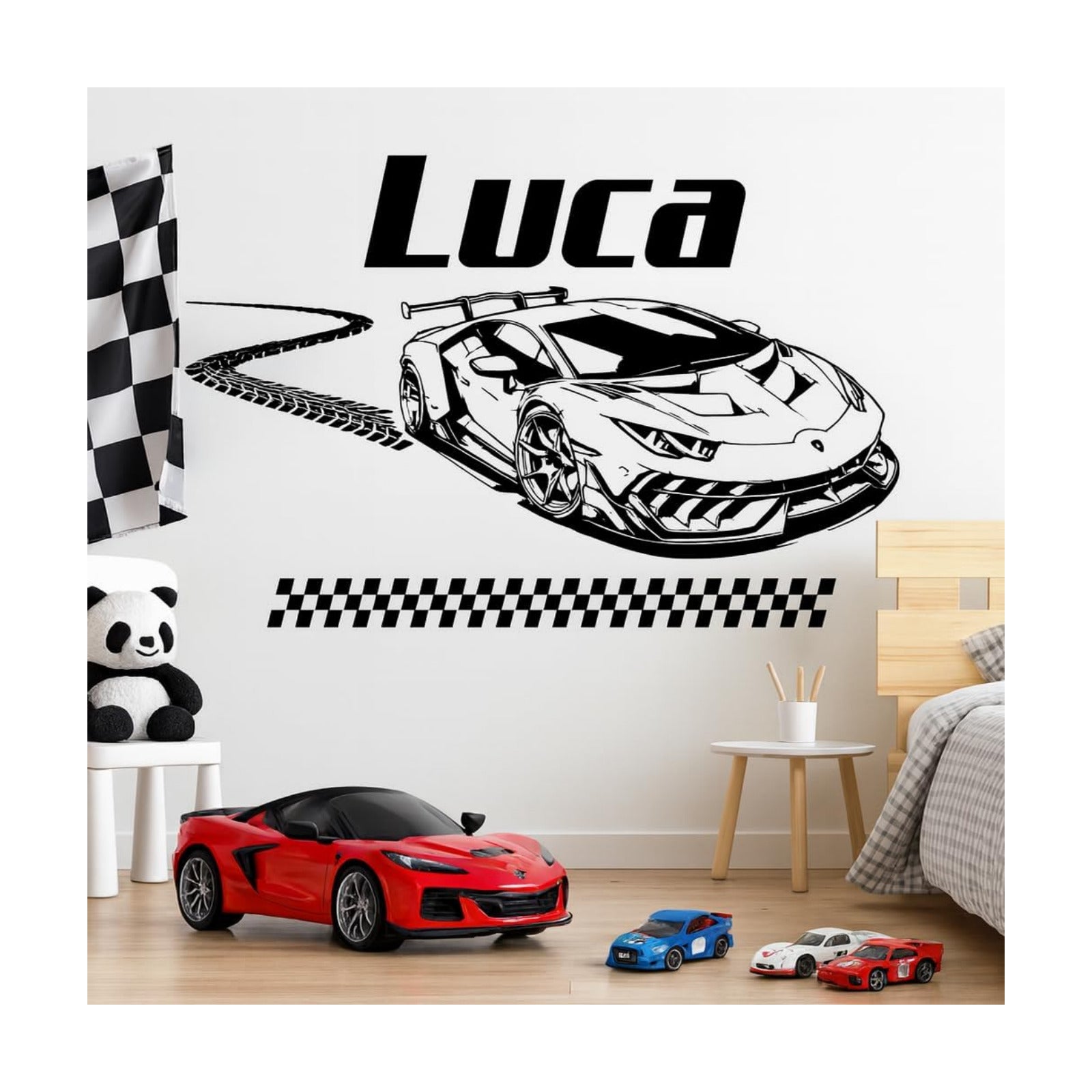 Name Racing Car Wall Decal