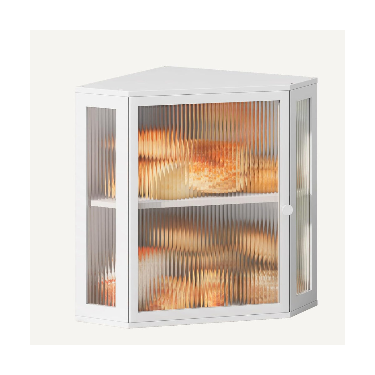 Corner Bread Box for Kitchen Countertop,Bread Storage (White, Extra Large) | Double Layer Large Capacity Bamboo Bread