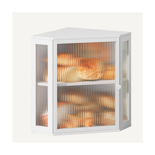 Corner Bread Box for Kitchen Countertop,Bread Storage (White, Extra Large) | Double Layer Large Capacity Bamboo Bread