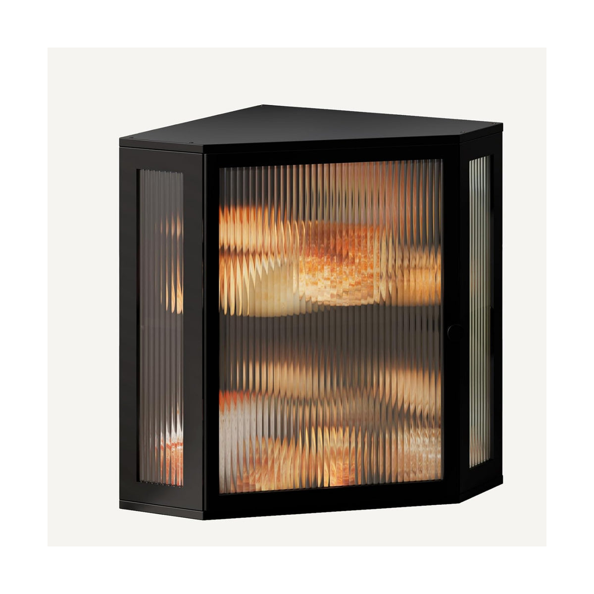 Corner Bread Box for Kitchen Countertop,Bread Storage (Black, Extra Large) | Double Layer Large Capacity Bamboo Bread