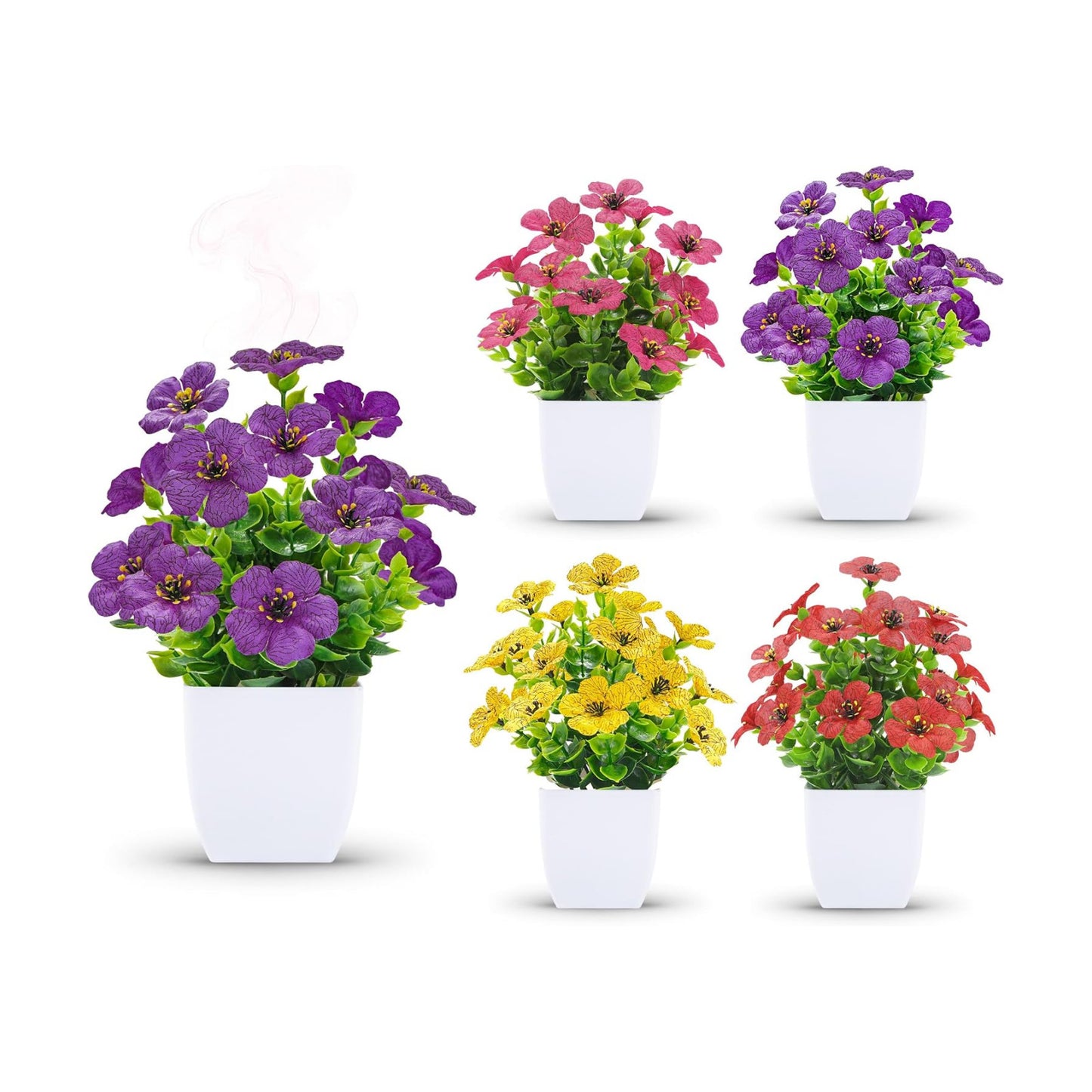 Scented Fragrance Tablets Artificial Flowers / White / Set of 4