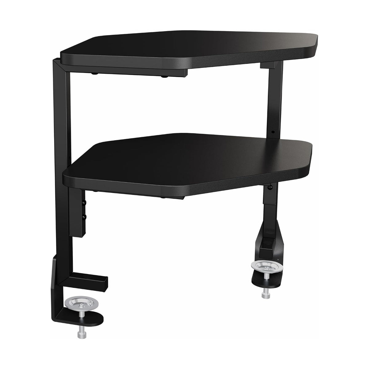 VIVO Corner Clamp-on 17 inch Above or Below Desk 2-Tier Shelving Unit for Table Accessories, Gaming Devices, and More