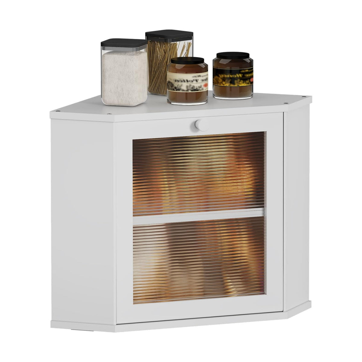 Bread Box for Kitchen Corner Countertop,Large Bread Basket (White, Large) | Double Layer Bamboo Bread Storage Container