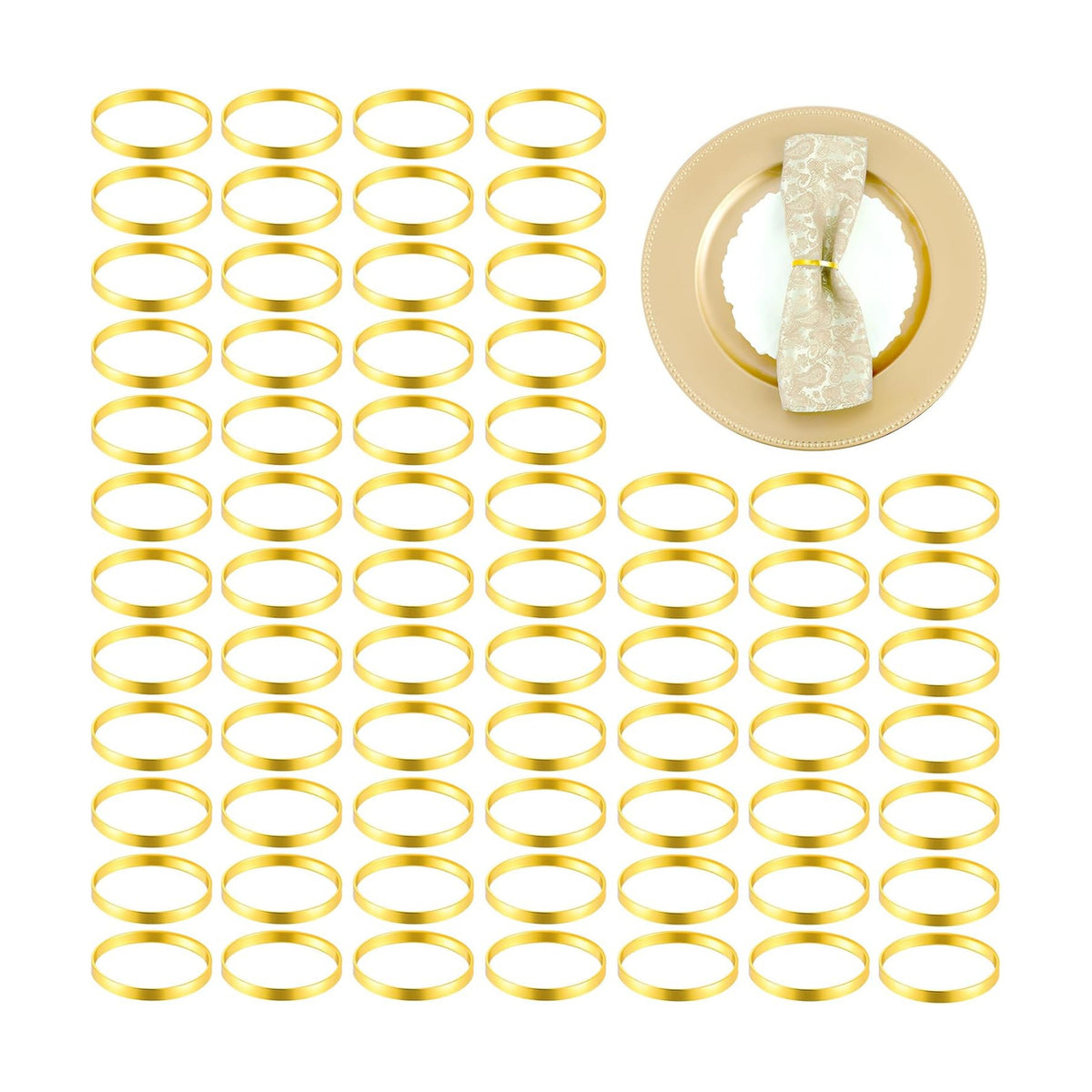 150Pcs Gold Napkin Rings Bulk, Elegant Thanksgiving & Fall Napkin Rings, Servilleteros para Mesas for Weddings