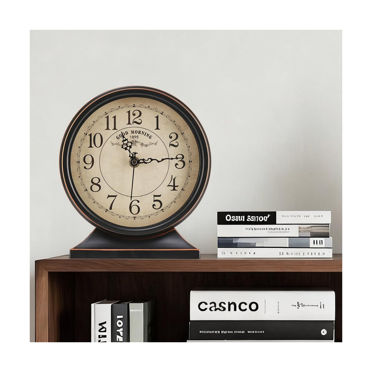 7-Inch Retro Mantel Desk Clocks，Silent Vintage Table Clock with All Metal Frame，Easy to Read Larege Retro Mantel Clocks