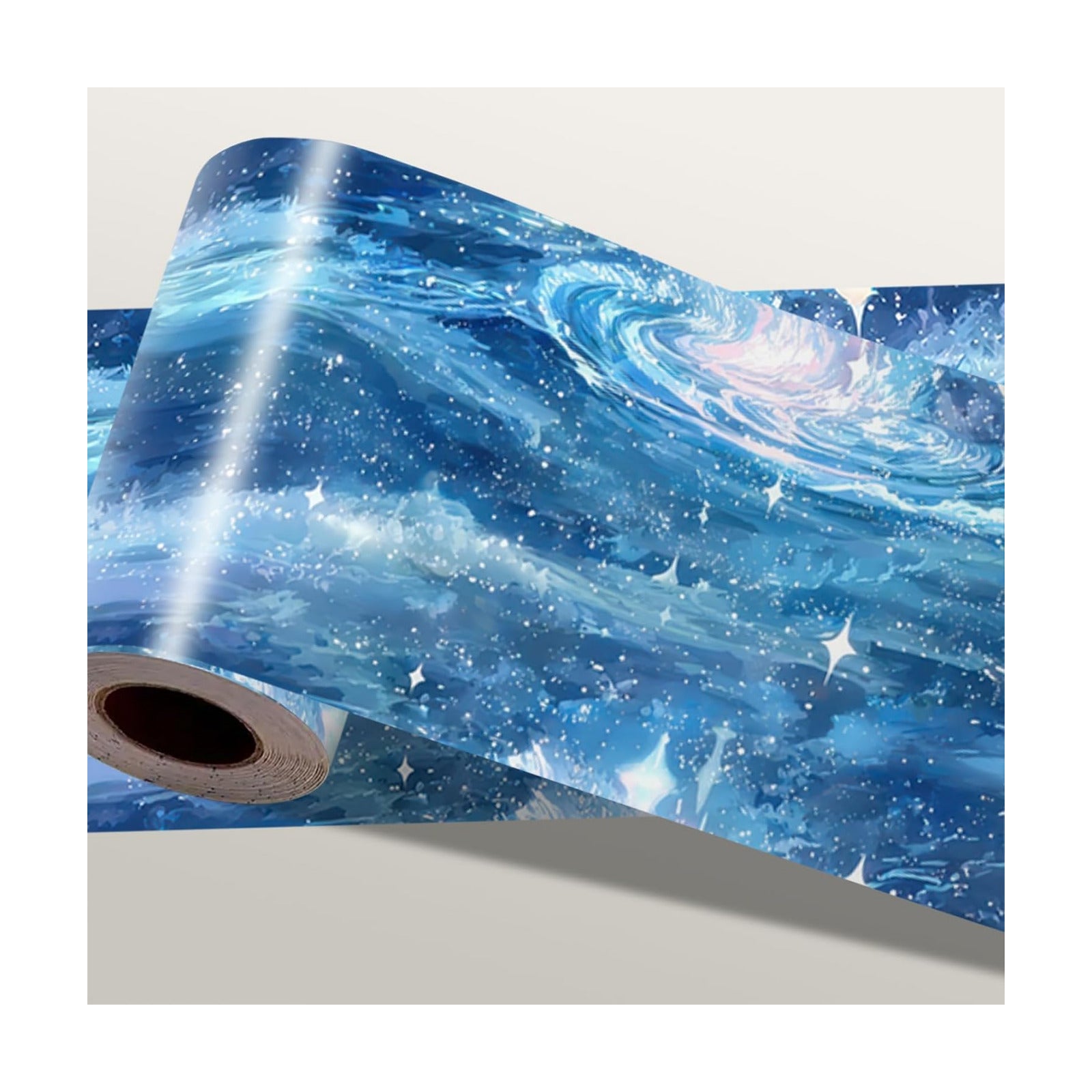 Wallpaper Border Peel and Stick Wall Border Self Adhesive Cosmic Starry Sky / Blue Galaxy / 196 x 4