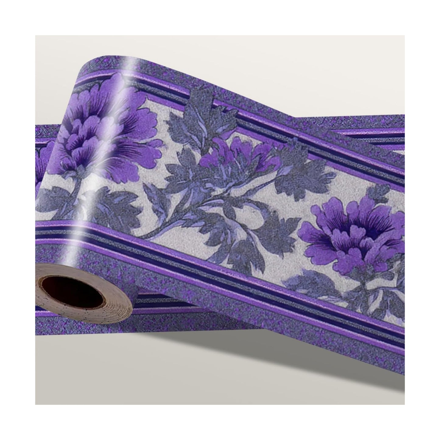 Purple Floral Wallpaper Border Peel and Stick Wall Border Self Adhesive / Purple Floral#2 / 196 x 4